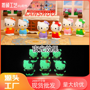 Figura de Resina de Hello Kitty, Miniatura 3D con Forma de Animal, Decoración para el Hogar, Manualidades de Plástico, Adorno de Escritorio, Llavero - Product Image 2