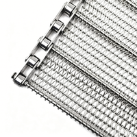 Nouvelle Bande transporteuse en maille métallique à structure composite SS304, largeur personnalisée OEM, chaîne résistante à la chaleur pour usine de fabrication de produits de boulangerie