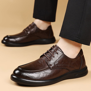 Zapatos de Cuero para Hombre, Negros, Casuales de Negocios, Tacón Bajo, Cómodos, para Vestir, con Suela de Goma, Origen Wenzhou - Product Image 4