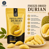 Collation de fruits de durian lyophilisés de qualité supérieure 58g, chips de fruits tropicaux naturels, prêts à consommer, collation saine, durée de conservation de 12 mois, Fujian