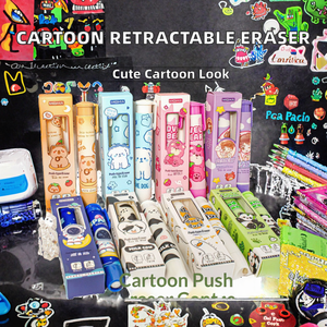 Gommes à effacer rétractables en caoutchouc au design de dessins animés mignons pour les élèves du primaire – Papeterie sans résidus – Vente en gros Chine - Product Image 2