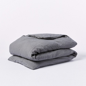 Custom <b>Size</b> Luxury Linen Duvet Bedding Set AB Side Colors Queen <b>King</b> Solid Color Pure Linen Pillowcase Custom Colors - Product Image 4