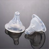 Sucette pour bébé en silicone liquide sans BPA Wellfine, col standard, tétine longue en silicone pour bébé