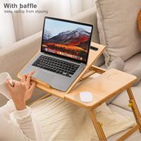 Houten Bamboe Laptop Bedlade Verstelbare Hijsbare Bamboe Laptoptafels Opvouwbare Laptop Bureau Met Lade