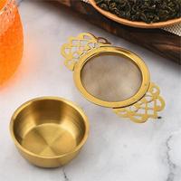 Infuseur à thé en acier inoxydable avec bol, poignées décoratives ajourées, passoire à thé à mailles fines pour le thé en vrac et la préparation de tasses