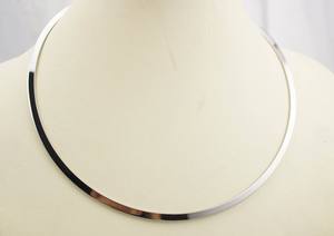 4mmワイドチョーカーステンレス钢ネックレスパンクスタイルビッグサークル金属ネックレス女性用 - Product Image 2