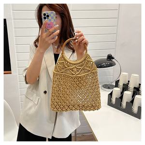 Borsa a mano per lo Shopping in rete da pesca da spiaggia intrecciata a mano di moda borsa a mano Boho per le donne - Product Image 4