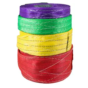 Imbracatura di sollevamento del nastro tessile con codice colore da 1-10 tonnellate imbracatura piatta in poliestere per gru a nastro