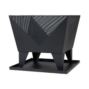 Foyer en métal extérieur carré portable avec <span class=keywords><strong>plaque</strong></span> de cendres au bois dans le jardin et le patio Brazier - Product Image 4