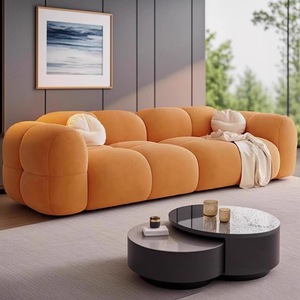 Homestay Light Luxury Italian Design Special-shaped <strong>Sofa</strong> Sponge Cushions Wood Legs Living Room <strong>Sofa</strong> <strong>Cream</strong> Style Cute Creative - Product Image 4
