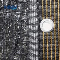 Toile d'ombrage noire en tricot plat avec bordure en sangle et œillets - Prête à l'emploi, haute résistance au vent