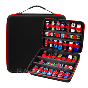 EVA Toy Carrying Case with Hot Wheels Car Matchbox Cars Small Dolls,48 Mini Toys