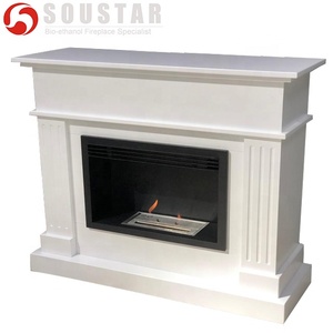 Chimenea <span class=keywords><strong>de</strong></span> Bioetanol <span class=keywords><strong>de</strong></span> Diseño en Madera y Acero con Control Remoto, Independiente, para Decoración Interior <span class=keywords><strong>de</strong></span> Villas - Product Image 2