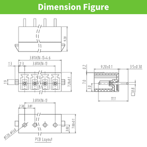 ปลั๊กขั้วต่อสายไฟแบบตัวผู้สำหรับแผงวงจรพิมพ์ ระยะห่าง 3.81 มม. 7A - Product Image 2
