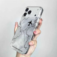Funda para Teléfono Móvil con Diseño de Mapa de Líneas Aéreas y Patrón Glaciar, Estilo Urbano, para iPhone 11 12 13 14 15 16 17 Pro Max