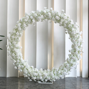 Luxury Eco-friendly Artificial Silk Flower Arch 2m Wedding Event Party White Pink Rose Mixed Arrangement <b>Backdrop</b> Decoration - Product Image 3