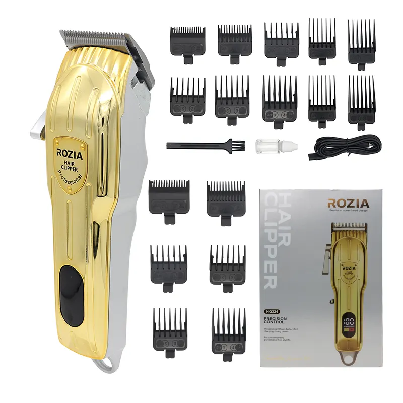 Rozia इलेक्ट्रिक बाल trimmer और कतरनी सोने एलईडी प्रदर्शन बाल क्लिपर ब्लेड पेशेवर बाल काटने की मशीन के लिए पुरुषों