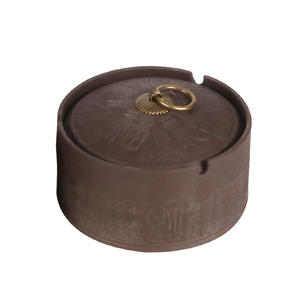 Futeng Mini Cenicero <span class=keywords><strong>de</strong></span> arena púrpura Impresión portátil <span class=keywords><strong>Ceniceros</strong></span> <span class=keywords><strong>de</strong></span> cerámica redondos Hotel <span class=keywords><strong>de</strong></span> estilo chino Cenicero <span class=keywords><strong>de</strong></span> <span class=keywords><strong>arcilla</strong></span> Púrpura pequeño con tapa - Product Image 3
