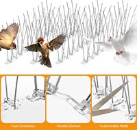 Dispositif de dissuasion anti-oiseaux en gros, écologique, en acier inoxydable, à pointes, anti-pigeons