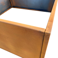 Jardinière carrée moderne rustique en acier Corten écologique et durable pour herbes et légumes