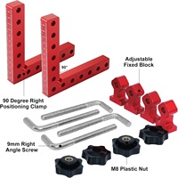 2 Paket Klem Sudut Persegi 90 Derajat dari Aluminium Alloy 5.5" X 5.5" (14 X 14cm) untuk Set Peralatan Pertukangan Kayu