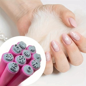 ชุดปากกาปั๊มลายเล็บ 6 ชิ้น ปากกาซิลิโคนสำหรับตกแต่งเล็บ - Product Image 1