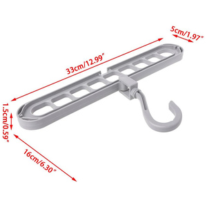 Multifunctional Nine-hole Plastic Storage Rack, Foldable Magic Clothes <b>Hanger</b> - Product Image 2