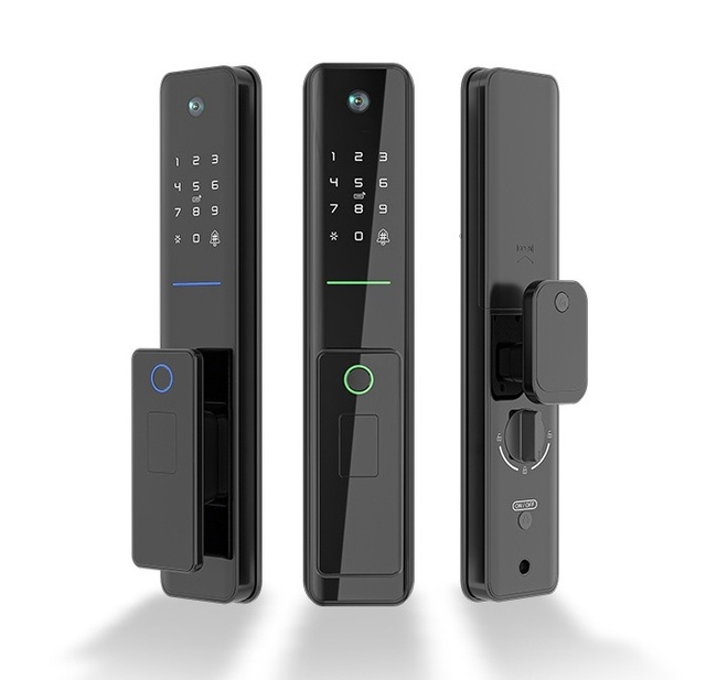 Biometrical Electronic Smart Door Lock with Camera for Cloud Storage Aluminum Door Compatible TUYA APP Fingerprint Unlock