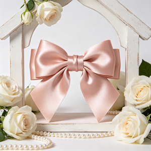 Lazo Decorativo Multiusos de Satén Color Rosa Empolvado, Listo para Usar, para San Valentín, Bodas, Ramos de Rosas, Empaque de Regalos Neutral - Product Image 4