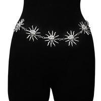 Chaîne de taille unisexe en alliage de zinc avec perles tournesol, style européen et américain, accessoire de robe réglable