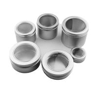 Boîte en aluminium transparente avec fenêtre de 5 ml à 30 ml à 150 ml pour ranger des cadeaux, des bonbons, des théières