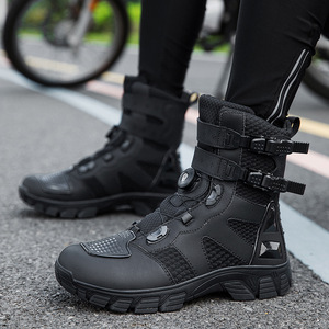 Stivali da <span class=keywords><strong>Moto</strong></span> in Vera Pelle per <span class=keywords><strong>Uomo</strong></span>, Scarpe Sportive da Corsa High-Tech Impermeabili e Traspiranti - Product Image 4