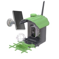 Mangeoire à oiseaux d'extérieur à énergie solaire, étanche IP65, reconnaissance automatique IA, surveillance vidéo via application WiFi pour l'observation des oiseaux