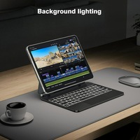 Clavier magique magnétique à recharge photovoltaïque, nouveau design, pour iPad Pro 11 10,9 pouces, pavé tactile multi-touch pour clavier magique