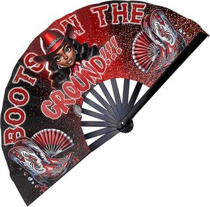 Boots on the Ground Abanico de mano plegable grande, Abanico de mano con sonido para Line Dance, Fiestas, Festivales, Raves, Decoración de Eventos y Regalo - Product Image 1