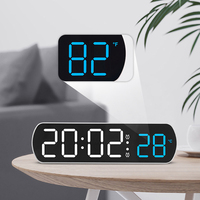 Horloge numérique LED couleur avec grand cadran d'alarme, pour bureau à domicile, voyage, bureau, étude, hôtel, pub