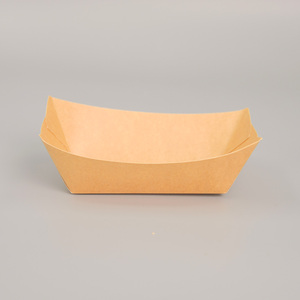 Barquettes en papier kraft compostables, barquettes en papier jetables de qualité alimentaire pour les collations, les frites, les barbecues, les emballages à emporter - Product Image 3