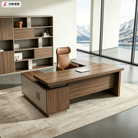Table de bureau de direction de luxe JIUSHUN, mobilier commercial moderne, bureau en forme de L pour PDG