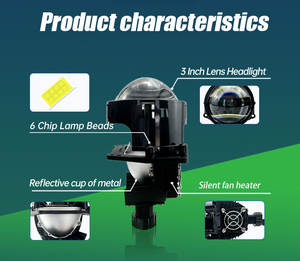 Fábrica al por mayor 3,0 pulgadas Bi Led proyector faros 6000K 12V Led Chips faros lente para coche luz Retrofit - Product Image 4