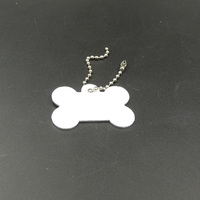 Commerci all'ingrosso Blanks 2D Sublimation Metal dog id name tag Double sides stampa Small bone shape pet tag