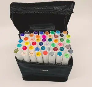 Двойной наконечник арт Постоянная Краска Маркер для белой доски, набор изготовленный на заказ 48 цветов маркер для рисования раскраски с холщовый мешок
