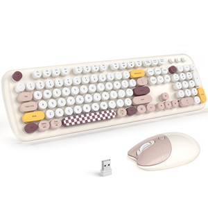 2025 di vendita calda 104 chiave retrò Business Office tastiera e Mouse Combo carino colorato silenzioso senza fili tastiera Set in magazzino - Product Image 4