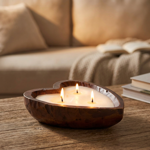 Support de bougie rustique fait main en bois de manguier, bol à bougie en bois, vente en gros à prix abordable - Product Image 1