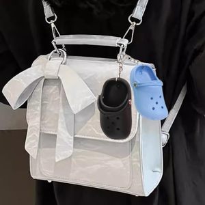 Quick Delivery Mini Rubber Slipper Keychain Funny Shoe Keyring for Bags Wallets Luggage Cute Silicone Hole Sandals Key Chain RTS - Product Image 5
