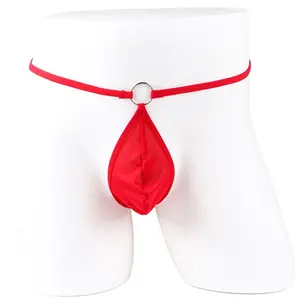 סקסי גברים מכנסיית תחתונים העלאה נמוכה T-בחזרה Hipster תחתוני הלבשה חוטיני גולגולת חוטיני פאוץ תחתונים