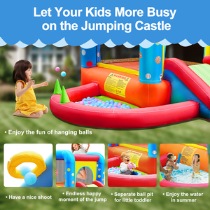 Castillo Inflable Oxford con Tobogán para Niños Pequeños, Juguetes para Niños Pequeños, Inflable - Product Image 5