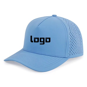 <b>Waterproof</b> Laser Perforated 5 Panel Golf <b>Hat</b> Custom Rubber PVC Patch Logo Green Polyester Rope Cap Gorras - Product Image 1