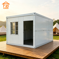 Conteneur pliable de luxe modulaire pour le camping, les séjours à domicile et les chantiers de construction