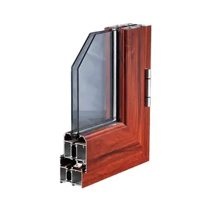 פרופיל הדפס עץ אלומיניום מותאם אישית 6063 t5 פריצה תרמית מסגרת דלת מסגרת דלת כניסה