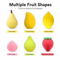 Juego de 3 Esponjas de Maquillaje en Forma de Fruta, Hipoalergénicas, Sin Látex, para Aplicar Maquillaje, Marca Privada, Venta al Por Mayor